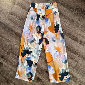 Black Tape Wide Leg Watercolor Pants